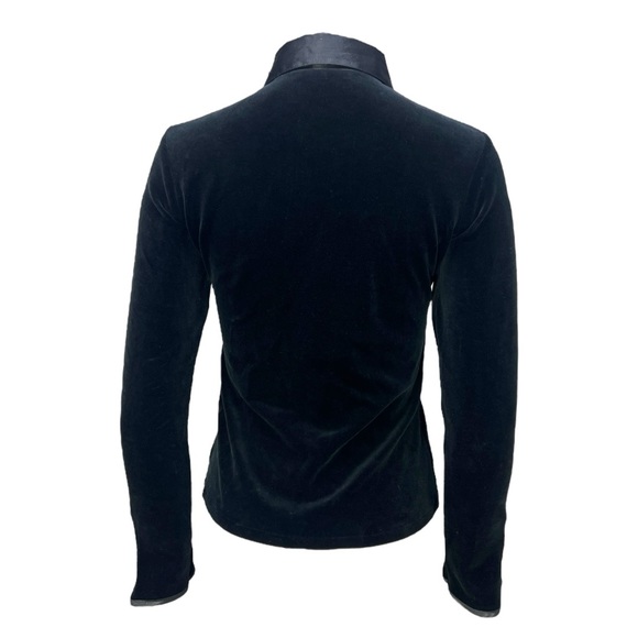 VTG 90's Black Velveteen RAYURE Paris Zip Up Jacket/ Top w/ Flared Cuffs Sz 40 - Picture 5 of 10